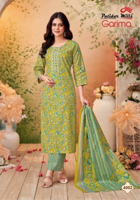 Patidar Garima Vol 4 Designer Cotton Kurti Pant Set with Embroidered Neck And Printed Dupatta Wholesale kurtis catalogs