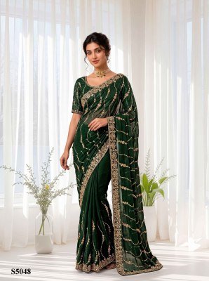 Pavika Space Silk Party Wear Saree with Sequins & Cutdana Hand Work sarees catalogs