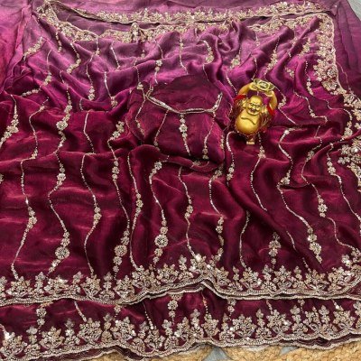 Pavika Space Silk Party Wear Saree with Sequins & Cutdana Hand Work sarees catalogs
