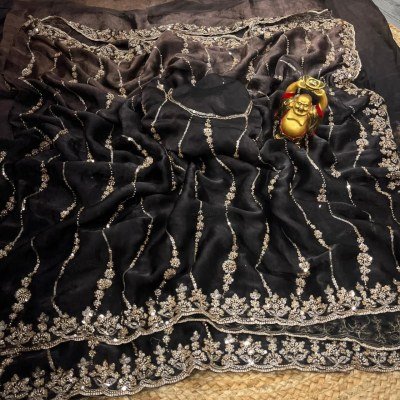 Pavika Space Silk Party Wear Saree with Sequins & Cutdana Hand Work sarees catalogs
