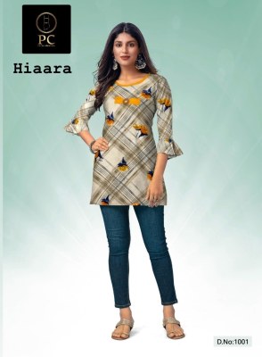 Pc by Hiaara vol 1 pure reyon printed short tops catalogue at affordable rate western wear catalogs