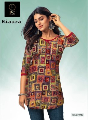 Pc by Hiaara vol 1 pure reyon printed short tops catalogue at affordable rate western wear catalogs