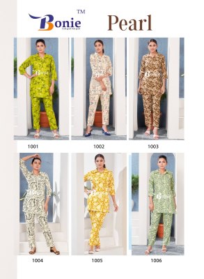 Pearl by Bonie Reyon Fancy amazing printed co ord set catalogue at affordable rate Size wise Combo Set