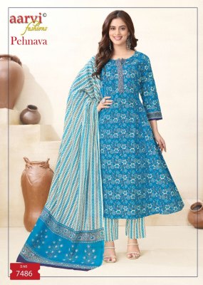 Pehnava vol 1 by Aarvi Designer anarkali Pattern cotton readymade suit catalogue at low rate readymade suit catalogs
