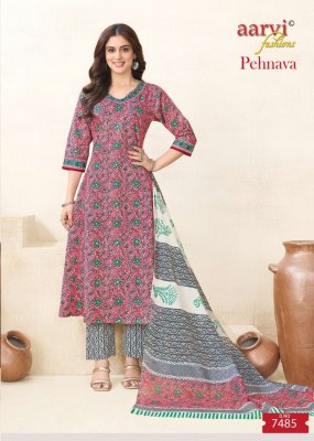 Pehnava vol 1 by Aarvi Designer anarkali Pattern cotton readymade suit catalogue at low rate readymade suit catalogs