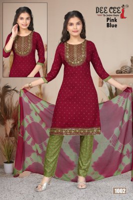 Pink blue by Deecee designer embroidered Aline readymade suit catalogue at affordable rate readymade suit catalogs