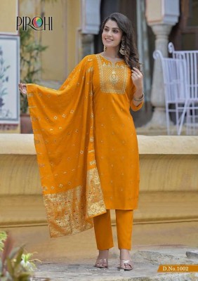 Pirohi By Rajavir Kalhaar Vol 1 Roman silk 3Pice Suits with Banarasi dupatta set catalogue wholesaler exporter   kurtis catalogs