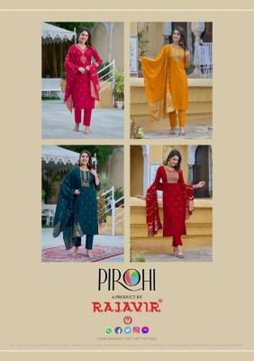 Pirohi By Rajavir Kalhaar Vol 1 Roman silk 3Pice Suits with Banarasi dupatta set catalogue wholesaler exporter   kurtis catalogs