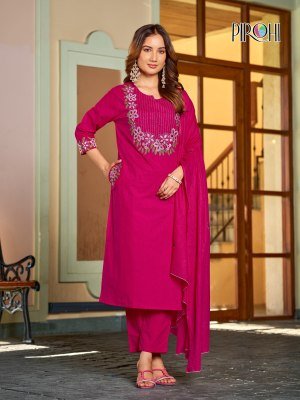 Pirohi Kangana Pure Cotton Embroidered Kurti Pant with Mul Mul Cotton Dupatta Set kurti pant with dupatta Catalogs