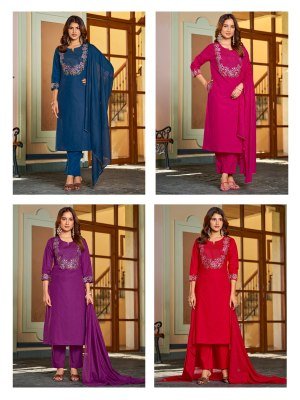 Pirohi Kangana Pure Cotton Embroidered Kurti Pant with Mul Mul Cotton Dupatta Set kurti pant with dupatta Catalogs