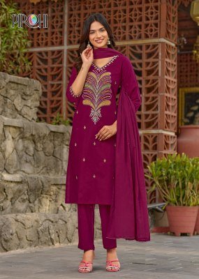 Pirohi Tanya Pure Cotton Embroidered Kurti Pant with Mul Mul Cotton Dupatta Set kurti pant with dupatta Catalogs