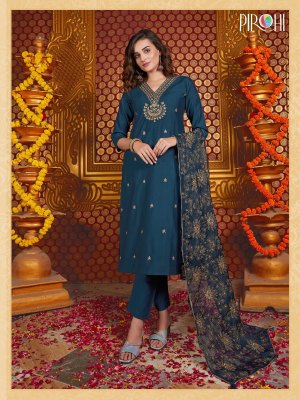 Pirohi by rajavir mannat vol 1 designer fancy kurti pant and dupatta catalogue  kurtis catalogs