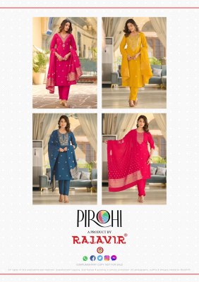 Pirohi rajavir by Kalhaar vol 3 designer suit bottom with banarasi dupatta catalogue readymade suit catalogs