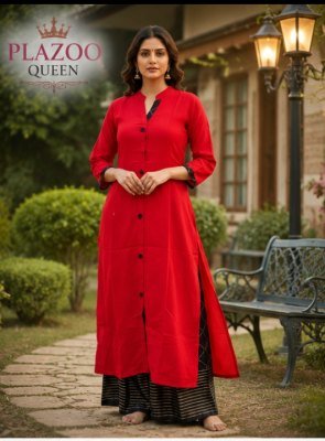 Plazoo Queen Premium Rayon Kurti with Printed Palazzo Set wholesale catalogs