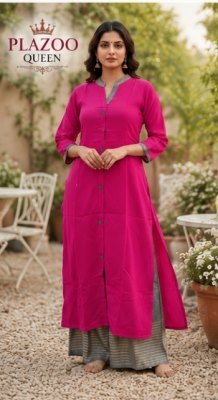 Plazoo Queen Premium Rayon Kurti with Printed Palazzo Set kurtis catalogs