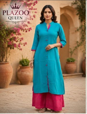 Plazoo Queen Premium Rayon Kurti with Printed Palazzo Set kurtis catalogs