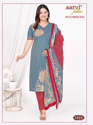 Plus Princess  vol 4 by Aarvi Cotton Plus Size top bottom with dupatta catalogue at low rate readymade suit catalogs