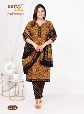 Plus Princess  vol 4 by Aarvi Cotton Plus Size top bottom with dupatta catalogue at low rate readymade suit catalogs