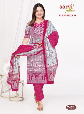 Plus Princess  vol 4 by Aarvi Cotton Plus Size top bottom with dupatta catalogue at low rate readymade suit catalogs