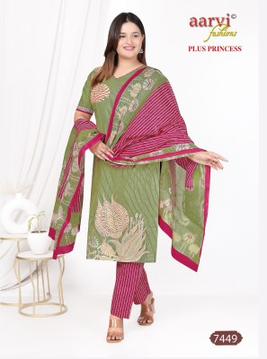 Plus Princess  vol 4 by Aarvi Cotton Plus Size top bottom with dupatta catalogue at low rate readymade suit catalogs