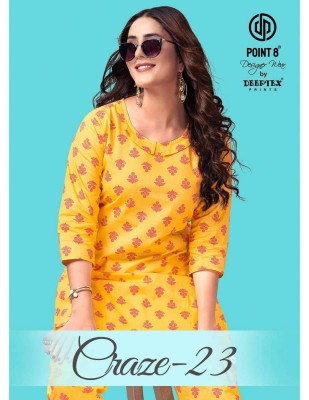 Point 8 By Deeptex Craze Vol 23 Ready To Wear Cotton Co Ord Set Kurti Catalogue wholesale rate  Deeptex suits 