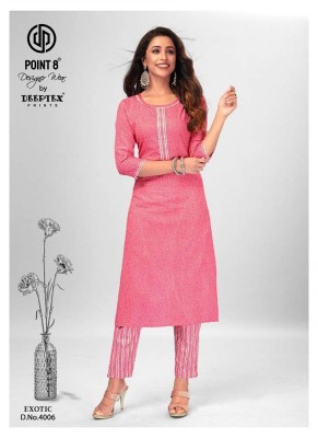 Point 8 By Deeptex Exotic Vol 4 Kurti With Pant set Kurti catalogue wholesale  kurtis catalogs