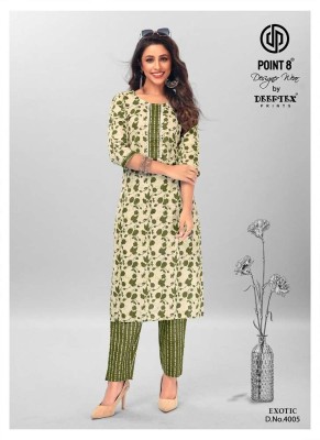 Point 8 By Deeptex Exotic Vol 4 Kurti With Pant set Kurti catalogue wholesale  kurtis catalogs