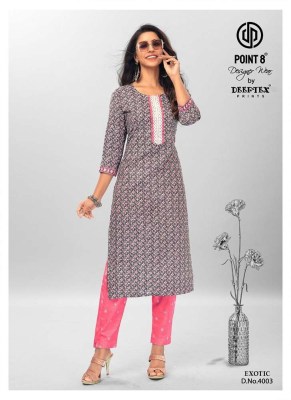 Point 8 By Deeptex Exotic Vol 4 Kurti With Pant set Kurti catalogue wholesale  kurtis catalogs
