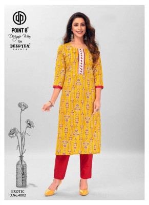 Point 8 By Deeptex Exotic Vol 4 Kurti With Pant set Kurti catalogue wholesale  kurtis catalogs