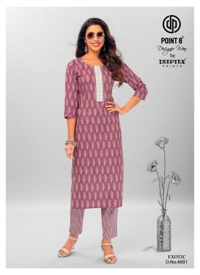 Point 8 By Deeptex Exotic Vol 4 Kurti With Pant set Kurti catalogue wholesale  kurtis catalogs