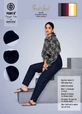 Point 8 By Deeptex Feel Good Vol 2 Pure Cotton Comfort Pants With Pockets For Girls  Deeptex suits 