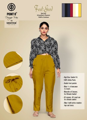 Point 8 By Deeptex Feel Good Vol 2 Pure Cotton Comfort Pants With Pockets For Girls  bottom wear catalogs