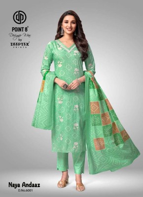 Point 8 By Deeptex Print Naya Andaaz Vol 6 Pure Cotton Printed Kurti Pant Dupatta Set Wholesale Kurti Catalogue  readymade suit catalogs