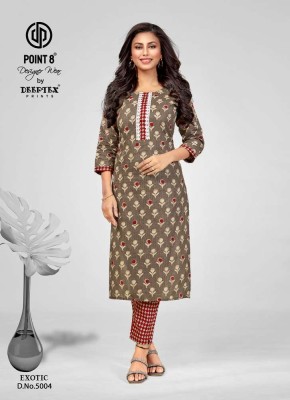 Point 8 By Deeptex Prints Exotic Vol 5 Pure Embroidered Cotton Kurti With Pant set Wholesale Kurti catalogue  kurtis catalogs