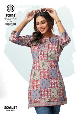 Point 8 By Deeptex Scarlet Vol 4 Cotton Printed Short Top Collection For Girls  western wear catalogs