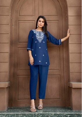 Polo by Tips and tops Heavy Reyon embroidered co ord set collection at low rate co ord set catalogs