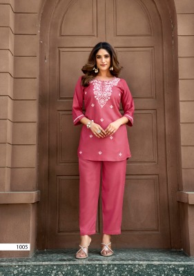Polo by Tips and tops Heavy Reyon embroidered co ord set collection at low rate co ord set catalogs