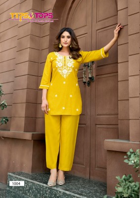 Polo by Tips and tops Heavy Reyon embroidered co ord set collection at low rate co ord set catalogs