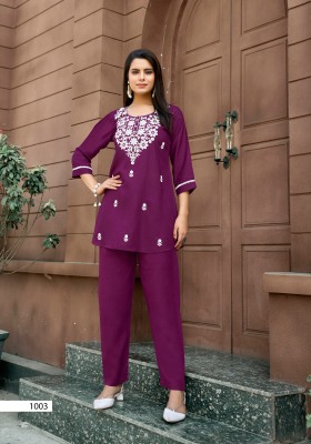 Polo by Tips and tops Heavy Reyon embroidered co ord set collection at low rate co ord set catalogs