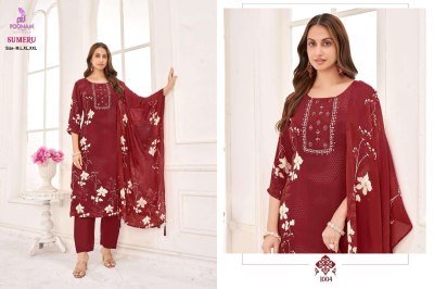 Poonam Designer Sumeru Kurti  Pure Crepe, Handcrafted Print, Mal-Mal Cotton Bottom, Georgette Dupatta with Tassels Wholesale kurtis catalogs