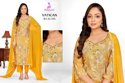 Poonam Designer Vatican Fabric Suit  Mirror Neck Handwork Pant with Pocket Nazneen Dupatta Wholesale kurtis catalogs