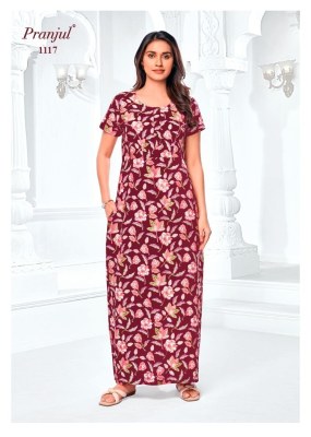 Pragati Vol 11 by Pranjul Pure Cotton Printed Nighties With Pocket collection in budget rate night wear catalogs