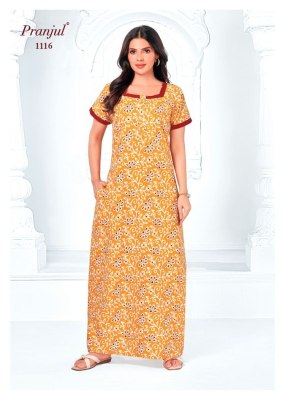 Pragati Vol 11 by Pranjul Pure Cotton Printed Nighties With Pocket collection in budget rate night wear catalogs