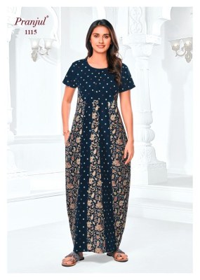 Pragati Vol 11 by Pranjul Pure Cotton Printed Nighties With Pocket collection in budget rate night wear catalogs