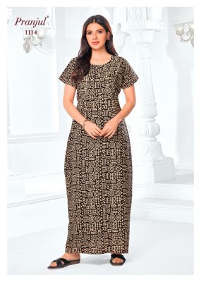 Pragati Vol 11 by Pranjul Pure Cotton Printed Nighties With Pocket collection in budget rate night wear catalogs