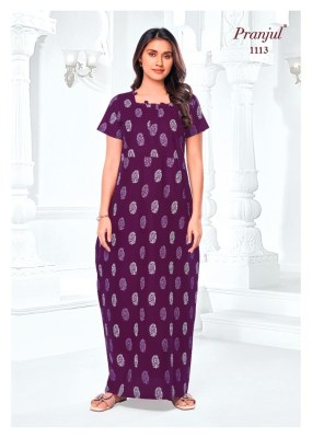 Pragati Vol 11 by Pranjul Pure Cotton Printed Nighties With Pocket collection in budget rate night wear catalogs