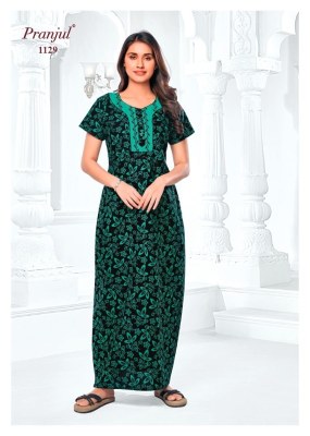 Pragati Vol 11 by Pranjul Pure Cotton Printed Nighties With Pocket collection in budget rate night wear catalogs