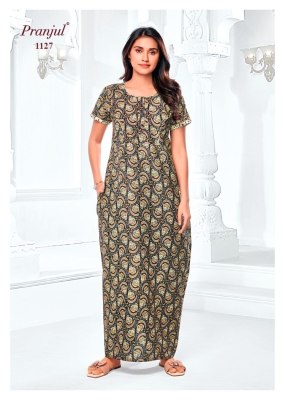 Pragati Vol 11 by Pranjul Pure Cotton Printed Nighties With Pocket collection in budget rate night wear catalogs