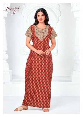 Pragati Vol 11 by Pranjul Pure Cotton Printed Nighties With Pocket collection in budget rate night wear catalogs