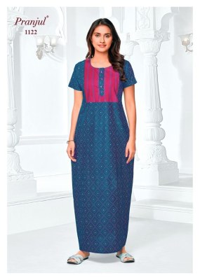 Pragati Vol 11 by Pranjul Pure Cotton Printed Nighties With Pocket collection in budget rate night wear catalogs